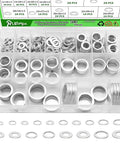 580 Piece Aluminum Oil Drain Plug Crush Washer Kit With 18 Sizes From M6 To M24, Durable Gasket Assortment For Cars And Bikes