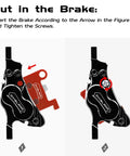 Diagram showing how to install Two Pairs MT600 Electric Bike Disc Brake Pads For LD-200PLUS And LD4X Hydraulics.
