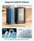 Stay Frosty All Night Long With This Heavy Duty Under Counter Ice Maker showcasing thick insulation foam and ice quality.