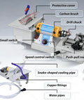 Heavy Duty Flex Shaft Bench Grinder For Jewelry Drilling Jade Carving Wood Crafting And Metal Finishing That Handles The Daily Grind Like A Champ For Every DIY Workspace with labeled features.