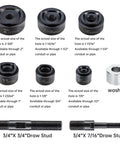 80K Hydraulic Knockout Punch Kit for Electrical Conduit Holes One Half to Two Inch Heavy Duty KO Tool Set with Six Die Sizes