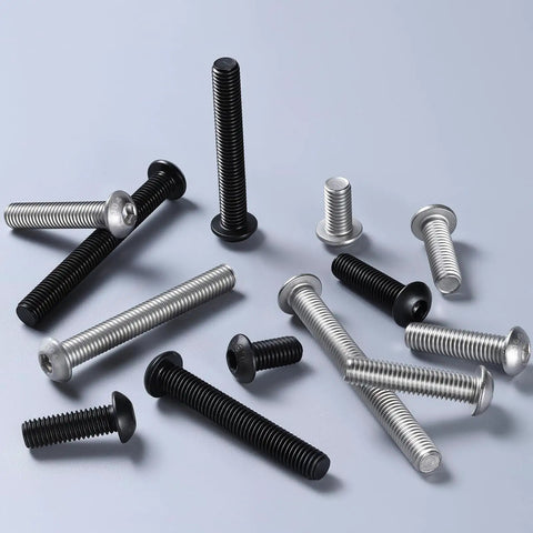 M6 X 12Mm Socket Cap Screws 100 Pack in black and silver color, showcasing full thread design and hex head for assembly projects.