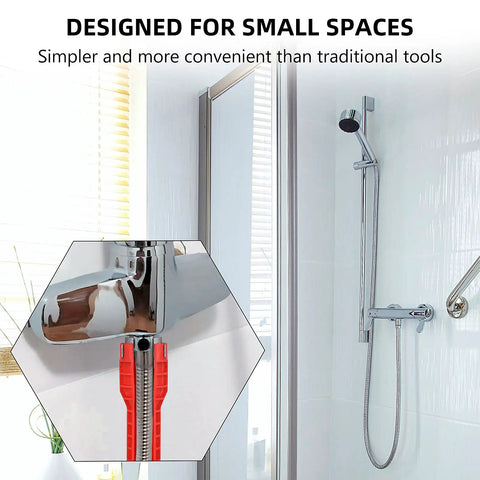 14 In 1 Multi Tool Sink Wrench For Toilet Faucet Kitchen And Bathroom Plumbing Installations And Repairs in shower setup