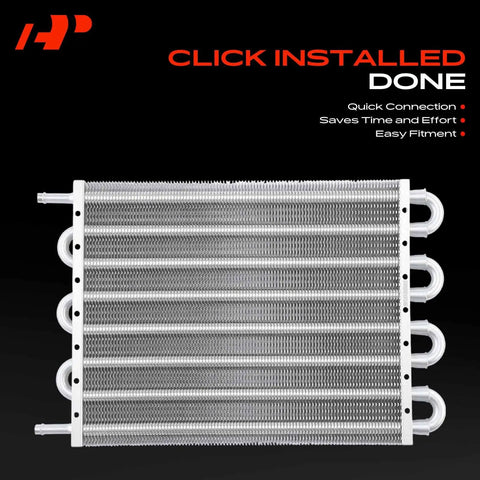 Transmission Oil Cooler Kit With Universal Aluminum 8 Pass Tube And Fin Includes Hose Mounting Kit High Flow Design image
