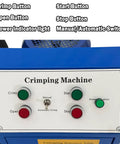 Control panel of Electric Hydraulic Hose Crimper Machine 0.2 To 4 Inch Cap With 14 Dies showing buttons and power indicator.