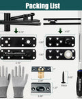 Packing list for Heavy Duty Hidden Door Pivot Hinge For 360 Degree Rotation, 573 Lb Load Bearing, Stainless Steel Concealed Door Hardware By Tuykay