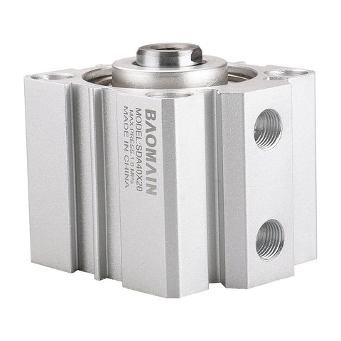 Space Saving SDA40x20 Compact Thin Air Cylinder 40mm Bore 20mm Stroke Aluminum Body Side View