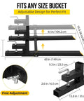 Clamp On Pallet Forks For Tractor Attachments 2000Lb Capacity 60 Inch Heavy Duty Workhorse with adjustable stabilizer bar