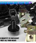 100Pcs Universal Car Body Screws And Bolts Assortment Kit With Plastic Rivet U Clamps For Undertray Splash Shield Retainer Clips close-up view of metal screws and clips.