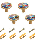 Four Pack Racing Style Round Cabinet Knobs One And A Quarter Inch Diameter Zinc Alloy Drawer Pulls For Kitchen Cabinets And Dressers
