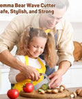 ZLemma bear-shaped wave cutter knife for kids with rounded tip and stainless steel blade, front view
