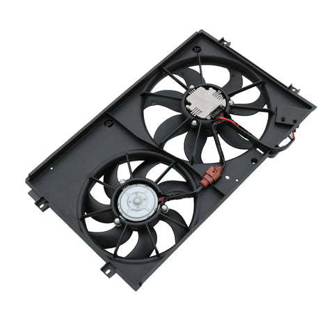No Sweat Dual Electric Radiator Cooling Fan Assembly Direct Swap Fit For Vw Golf Beetle Jetta Rabbit 2.0L 2.5L Beats Engine Heat Daily. Dual fan assembly with tough housing.