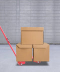 Killer Heavy Duty Iron And Pu Mover Dolly Cart With Three Swivel Wheels For Industrial Warehouse Usage Supporting 4409 Lbs Capacity Rust Resistant Reinforced Base with stacked boxes