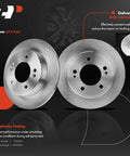 Rear Solid Disc Brake Rotors And Ceramic Pads Kit For Select Hyundai And Kia Models Including Elantra Elantra Coupe Elantra GT Veloster Forte Forte Koup Forte5 And Soul 10.31 Inch 261.9mm Street Ready Brake Upgrade, showing two galvanized disc brake rotors.