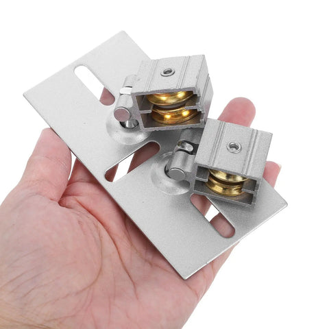 Adjustable Sliding Patio Door Roller Steel Ball Bearing Replacement Kit With Height Adjustment Single Rod Pulley Lift System hands-on view
