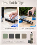 Pro finish tips for Ten Pack Half Inch By Fourteen Inch Black Malleable Iron Pipe Nipples Fittings For DIY projects, showing cleaning and sealing steps.