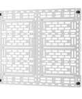 Rock Solid 10 Inch Universal Mounting Plate with perforated design for secure device mounting inside structured media enclosures.