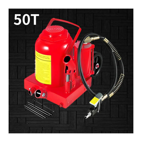 Heavy Duty 50 Ton Hydraulic Bottle Jack That Crushes Heavy Loads Without Breaking A Sweat Featuring Dual Air Or Hydraulic Operation For Auto Truck Rv Repair Built With Heat Treated Steel For Rock Solid Stability And Smooth Pro Performance Daily