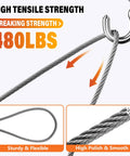 Beefed Up 7x7 Stainless Steel Wire Rope Cable One Sixteenth Inch 328 Feet With 150 Crimping Sleeves high tensile 480lbs