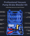 Handheld Brake Bleeder Kit With Vacuum Pump And Pressure Gauge For Cars Motorcycles ATVs Includes Hoses Adapters Reservoir All In One Brake Fluid Bleeding Tool Set For Easy One Person Automotive Vacuum Diagnostics, open case