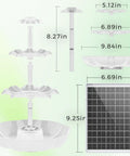 Diagram of 6.5W Solar Bird Bath Fountain With Lights, 3 Tier DIY Water Feature, Detachable Solar Pump dimensions