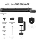 Parts of Adjustable 360 Degree Microphone Boom Arm With Stainless Steel Desk Mount Foldable Scissor Arm for precise mic placement