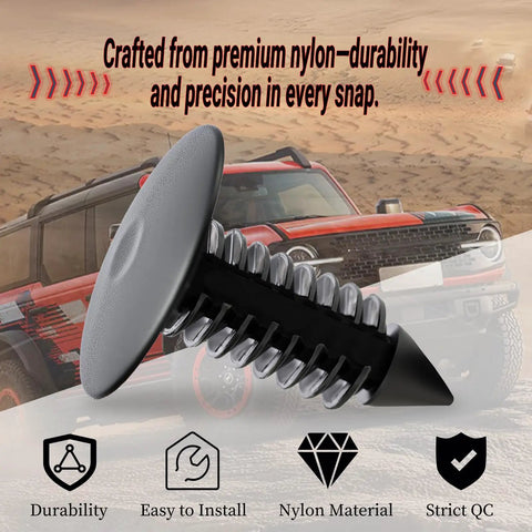 7mm Universal Car Fender And Bumper Shield Fastener Clips 100 Pcs, durable nylon clip with rugged vehicle background