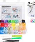 Bulk Snap Button Starter Kit With Pliers, 400 T5 Plastic No Sew Fasteners In 20 Colors, Aluminum Pliers, 2 Clear Storage Boxes, 10 Wonder Clips, And English Guide