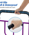 Rock Solid Bed Rails For Elderly Safety With Tool Free Setup, Adjustable Design, Non Slip Ergonomic Handle, And Handy Storage Pocket; ASTM Approved, Supports Up To 380 Lbs, Ideal Bed Rail Guard For Seniors. Close-up of ergonomic handle with anti-slip foam.