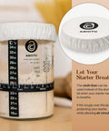 34 Oz Sourdough Starter Jar Kit With Metal Lid Silicone Spatula Feeding Tracker Extra Thermometer Strips And Breathable Covers