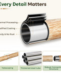 Cross-section of Wood Curtain Rod 1 Inch Rugged Heavy Duty Drapery Rod With Imitation Wood Grain Leaf Pattern Finials.