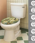 Round Quiet Close Replacement Toilet Seat featuring a decorative design, fitted on a standard toilet, easy to install.