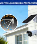 Eco Friendly 3W 5V Monocrystalline Solar Panel With Type C Interface mounted on a wall next to a security camera.