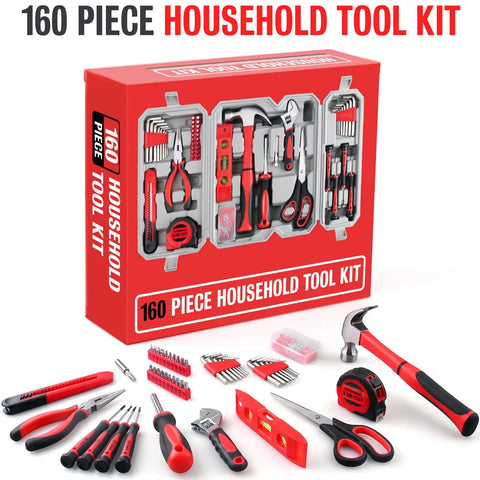160-Piece All-Purpose Tool Set In A Delicate Toolbox For Everyday Home Repairs, DIY Projects, Garage And Office, Suitable For Both Men And Women