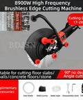 Heavy Duty Electric Concrete Edge Cutter Saw With 8900W Wall Cutting Motor and Water Pump Kit, featuring a brushless motor and blade.