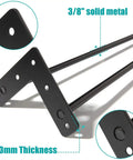 Close-up of 22 Inch Hairpin Leg Set For Coffee Tables Desks Nightstands And More Heavy Duty Satin Black Metal Two Rod Legs 3 Eighth Inch Dia