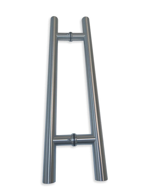 Double Sided Ladder Style Push Pull Stainless Door Handle For Steel Aluminum And Glass Doors 18 Inch Brushed Satin Finish