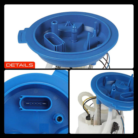 Top Shelf Direct Fit Electric Fuel Pump Module Assembly Compatible With Volkswagen Atlas And Cross Sport Gas Engines showing blue plastic top details.
