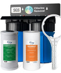 Two Stage Whole House Water Filtration System With 10 Inch Sediment Filter And CTO Carbon Filter No Fuss 1 Inch Inlet And Outlet