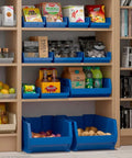 Heavy Duty Plastic Shelf Bins For Garage, Closet And Drawers, 18 X 6.5 X 4 Inches, Yellow Storage Bins, 12 Pack, Durable Organization