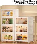Four Piece Heavy Duty Plastic Storage Bins With Snug Lids Delivering Twenty Three Quarts Per Container Plus Totally Stackable Setup in a modern living space.