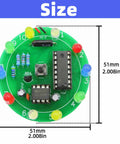 Two Pack Soldering Practice Kit With CD4017 And NE555 Chips for Lucky Wheel LED light projects, round board 51mm size