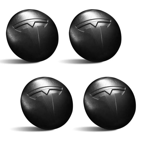 Set Of Four Aluminum Waterproof Wheel Cover Center Emblem Sticker For Tesla Model 3 And Model Y 56mm Hubcaps Rim Cover Matte Black Finish