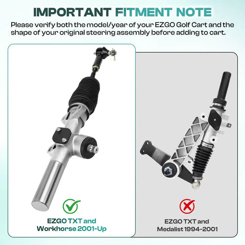 TXT Steering Rack And Box Assembly For TXT Golf Carts 2001 Up Gas And Electric Replaces OEM 70964G01 70964G02 70602G01