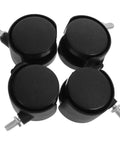 Rock Solid 2 Inch Universal Swivel Caster Wheel Set With M8 Threaded Stem Replacement For Office Chair, black wheels.