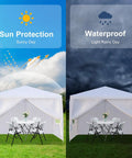 10x10 Feet Outdoor Gazebo With Detachable Sidewalls UV Blocking Waterproof Canopy Tent set up for sun and rain protection