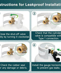 Propane Tank Gauge For 5-20 Lb Cylinders, QCC1 Type 1 Connector Compatible, installation instructions for leakproof setup