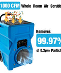 Beast Heavy Duty 1000 CFM Portable Industrial Air Purifier With True HEPA Filter 1 HP Motor 2 Speed Handle And Wheels Negative Air Scrubber
