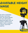 No Sweat Light Duty Aluminum Tripod For Point And Line Laser Levels featuring adjustable height from 24 to 58 inches.