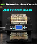 Mixed Denomination Cash Counter And Money Counting Machine With IR Image UV MG DD Counterfeit Detection Bill Value Counter